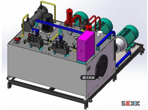 液壓站三維效果圖